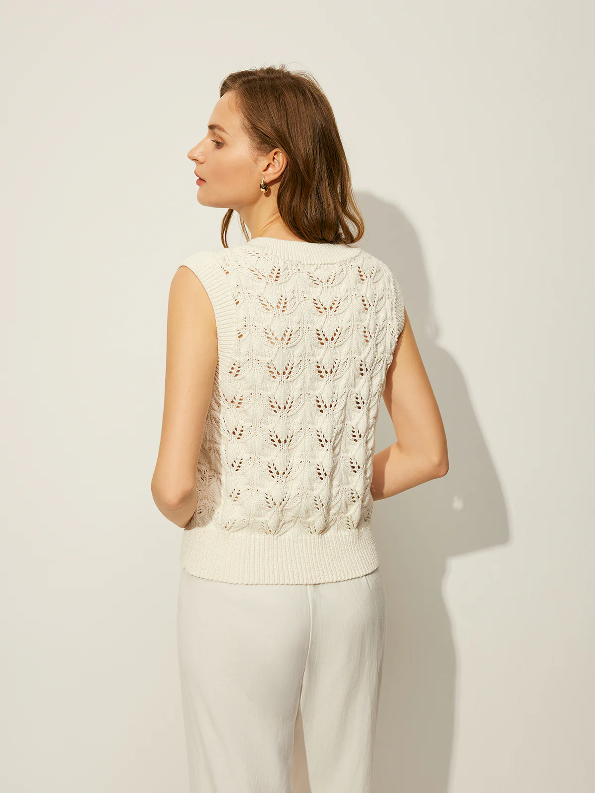 Crochet Floral V-Neck Sweater Vest - Image 7