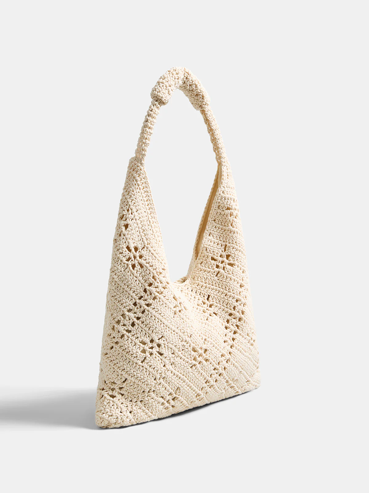 Crochet Hollow Out Shoulder Tote Bag - Image 2