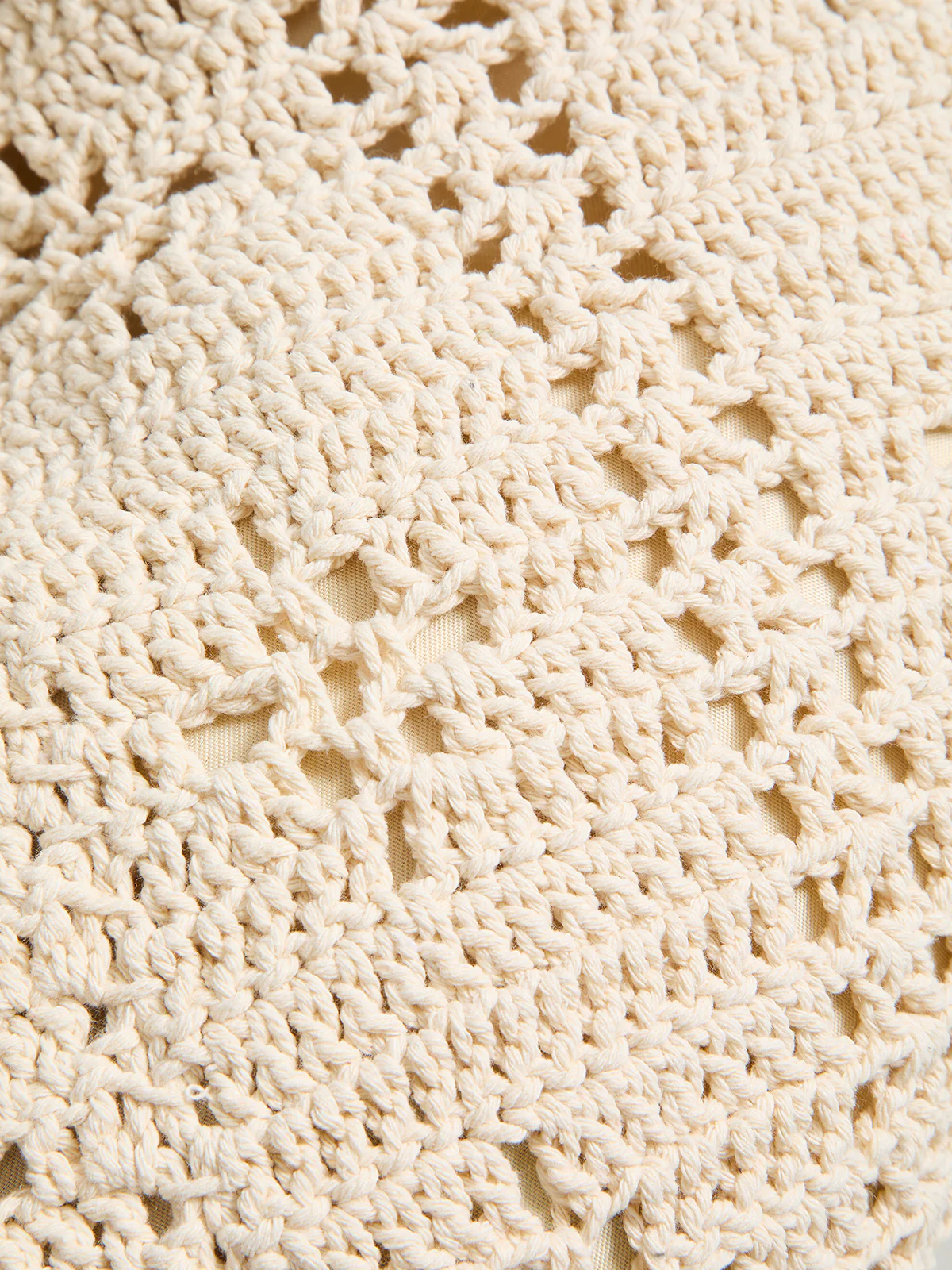 Crochet Hollow Out Shoulder Tote Bag - Image 3