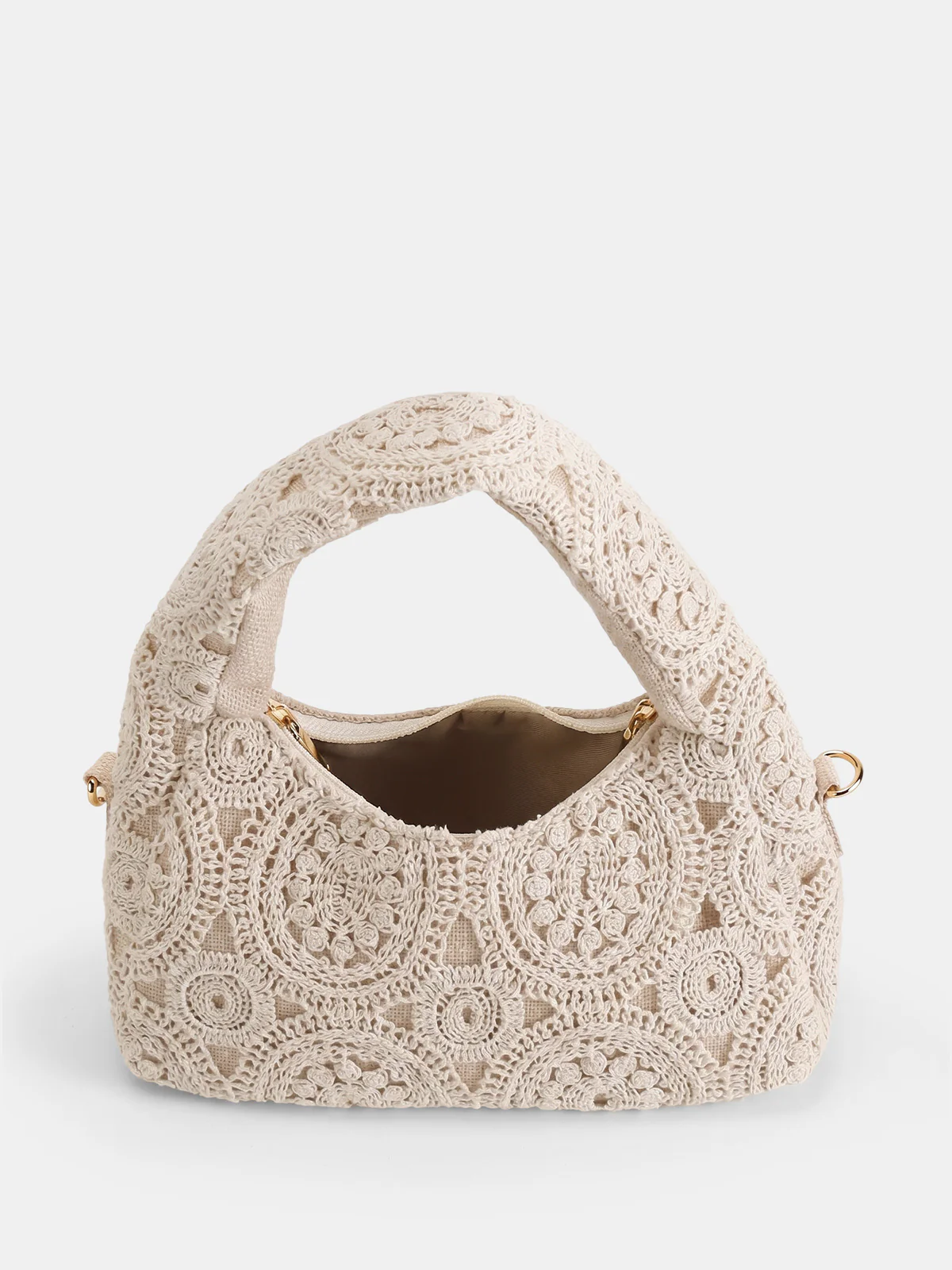 Crochet Lace Hobo Shoulder Bag - Image 3
