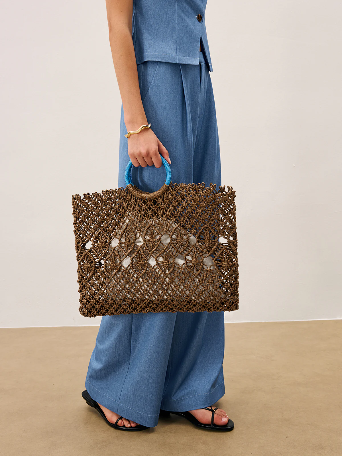 Crochet Tote Bag With Inner Lining - Image 3