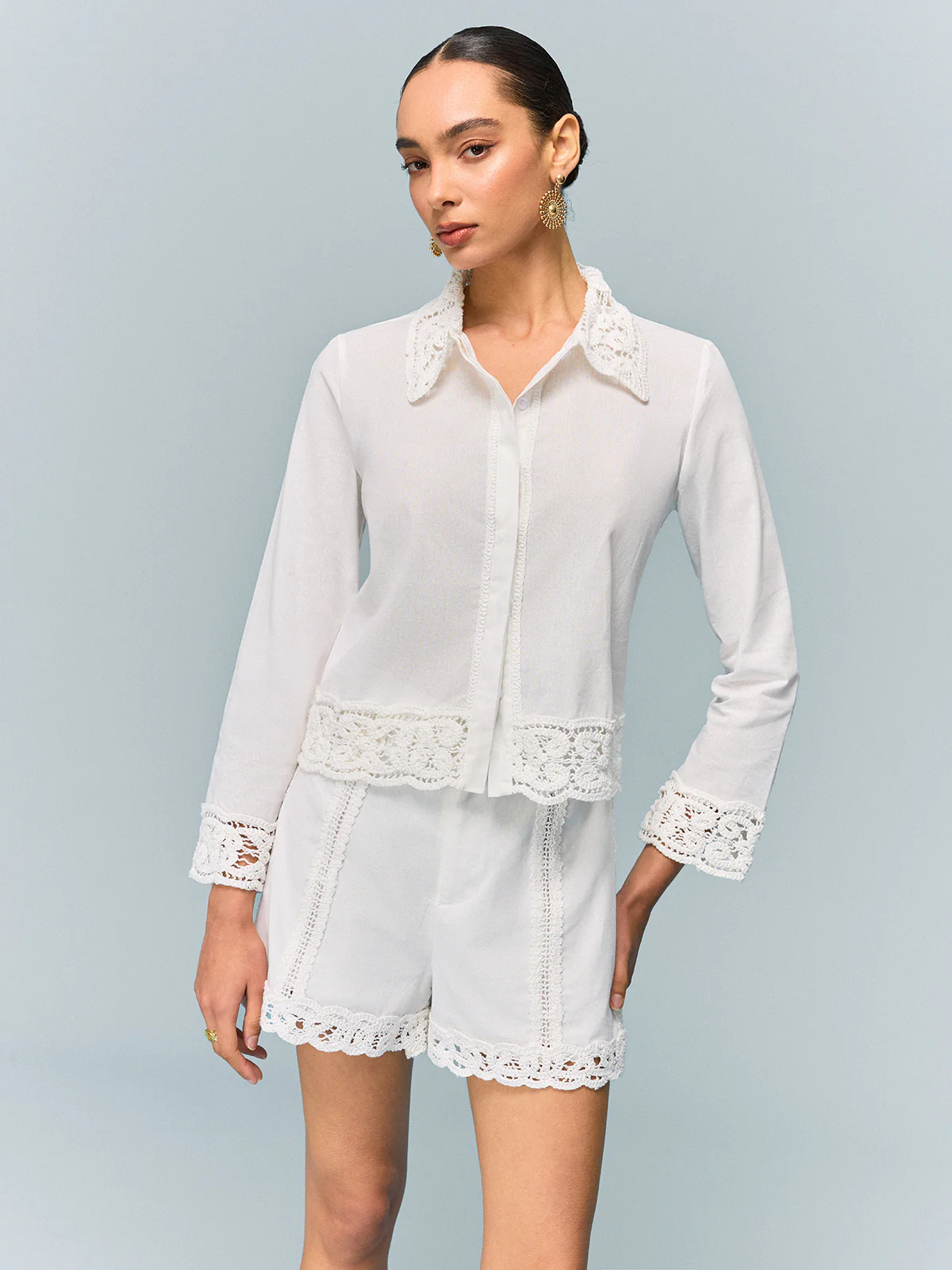 Crochet-Trimmed Shirt - Image 4