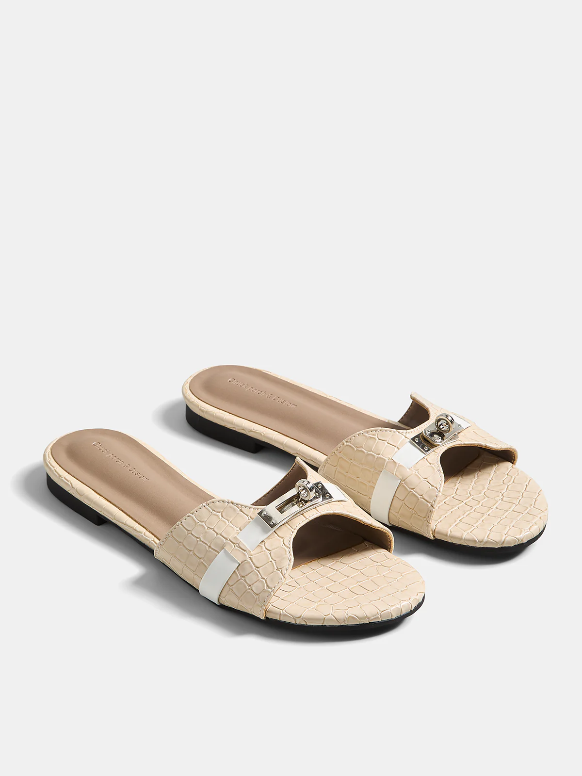 Crocodile Pattern Buckle Slide Sandals - Image 2
