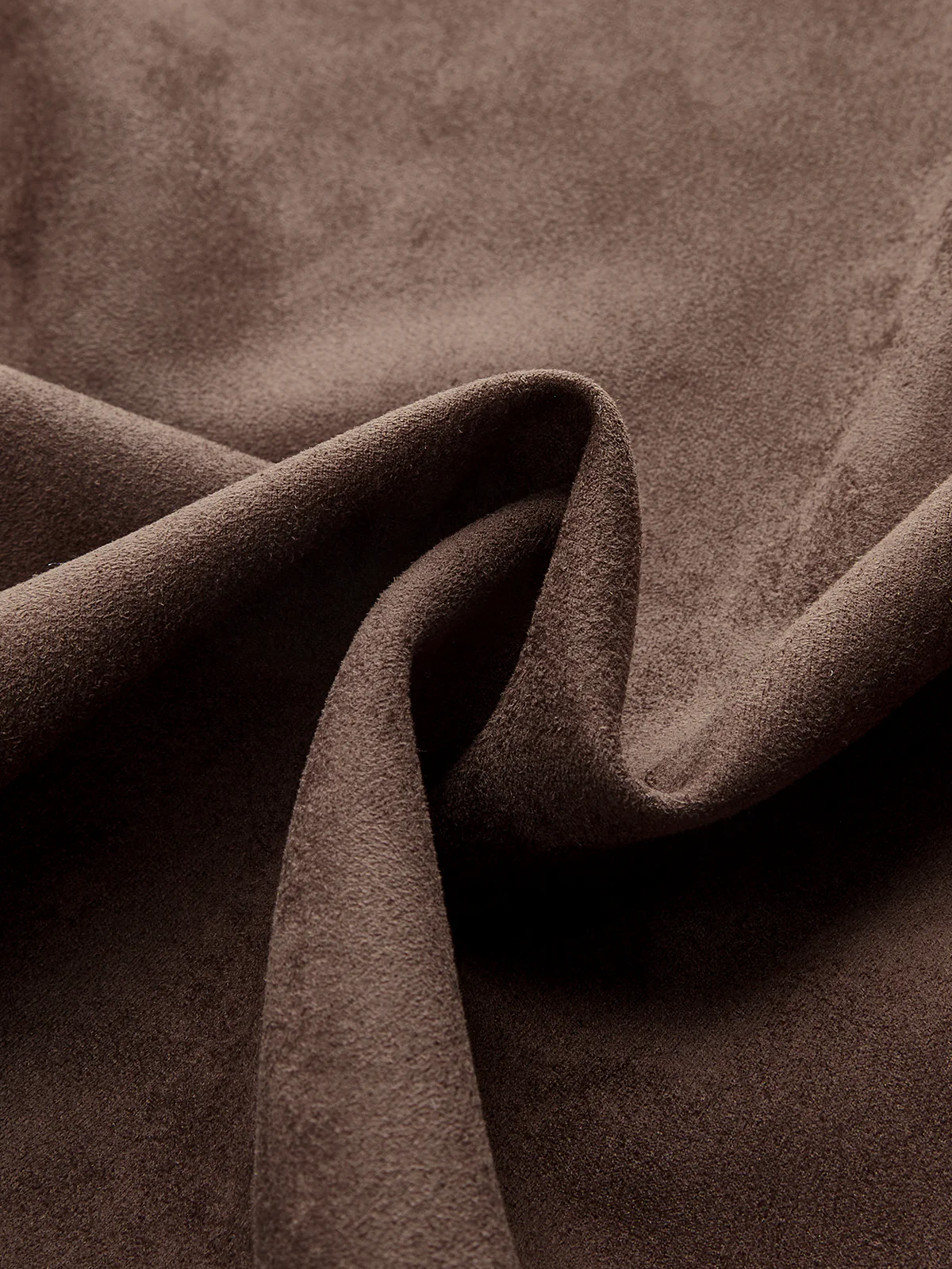 Crocodile PU Leather Panel Suede Effect Midi Skirt - Image 3