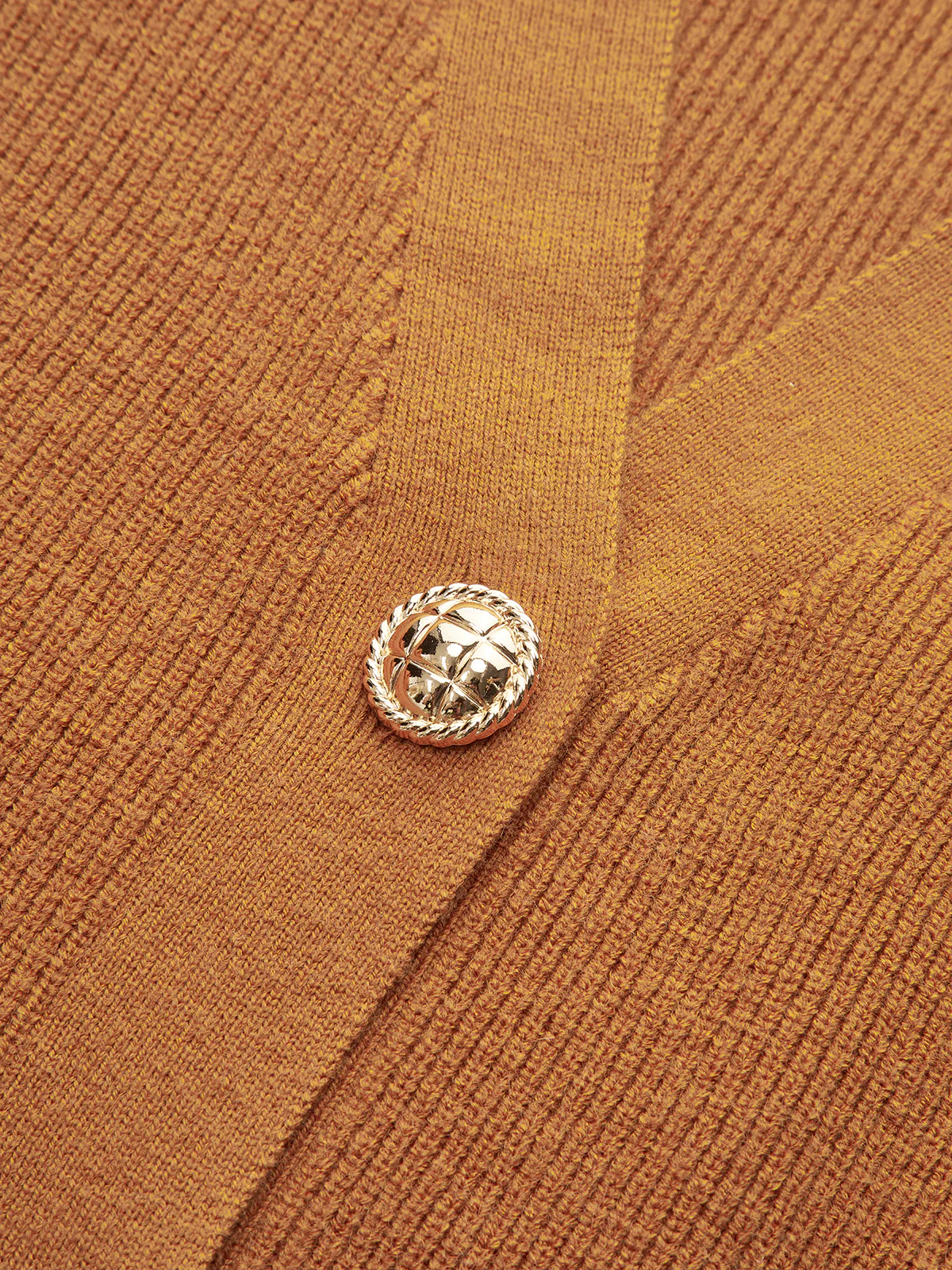 Cropped V-Neck Puff Sleeve Cardigan - Image 4