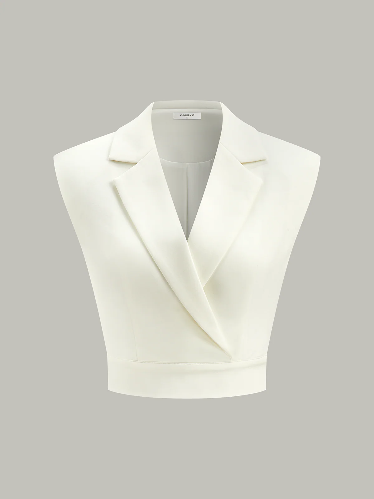 Cropped Wide-Shoulder Waist-Cinching Blazer Vest