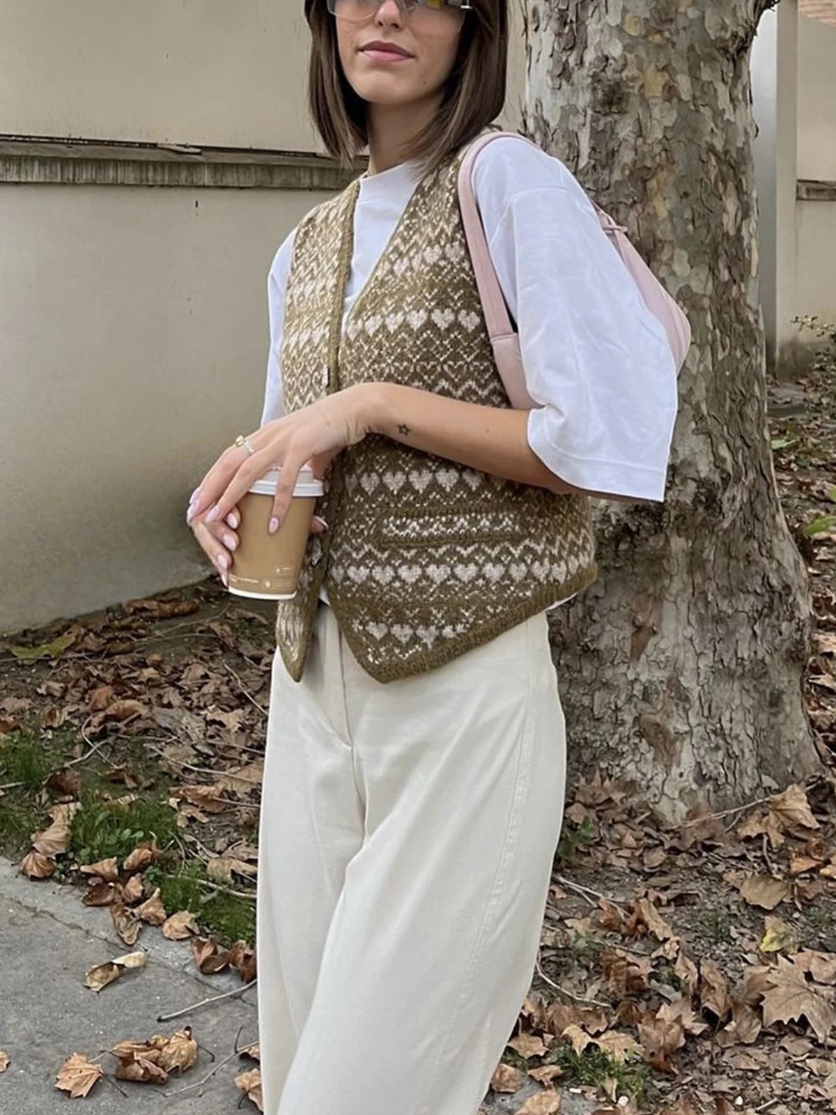 Cross My Heart Button Down Knit Vest - Image 3