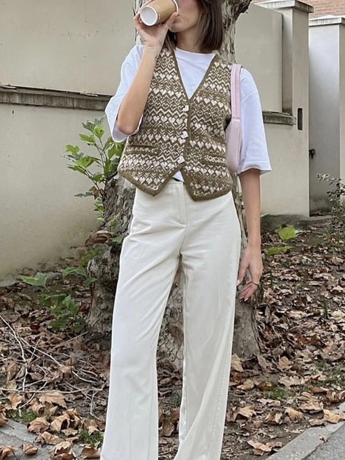 Cross My Heart Button Down Knit Vest - Image 4