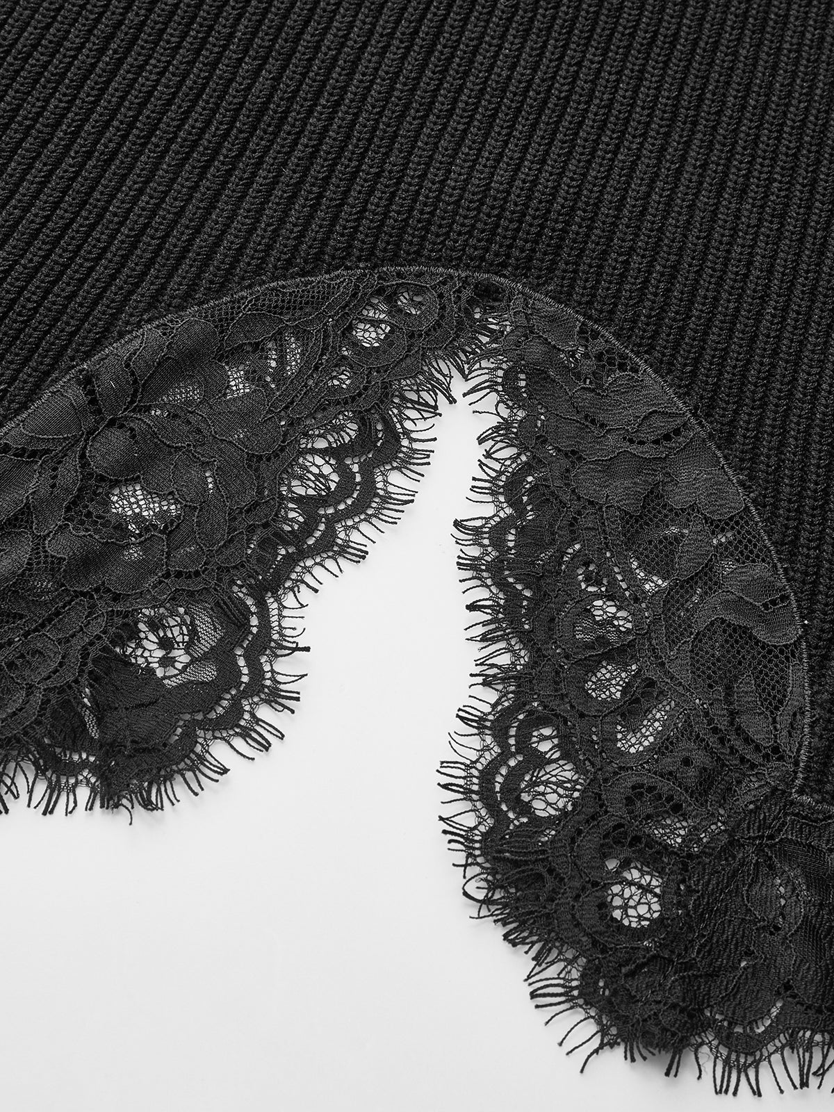 Cross Neck Lace Trim Knit Tank Top - Image 4