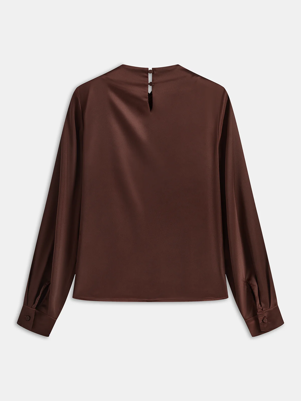 Cross Neck Long Sleeve Satin Blouse - Image 2