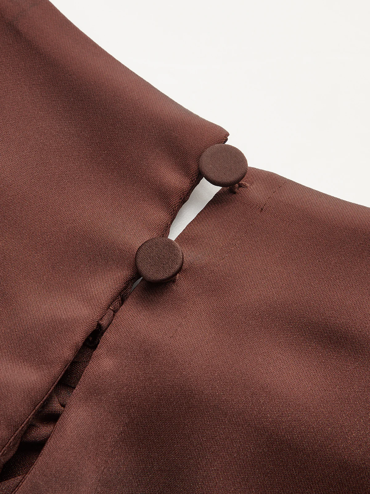Cross Neck Long Sleeve Satin Blouse - Image 4