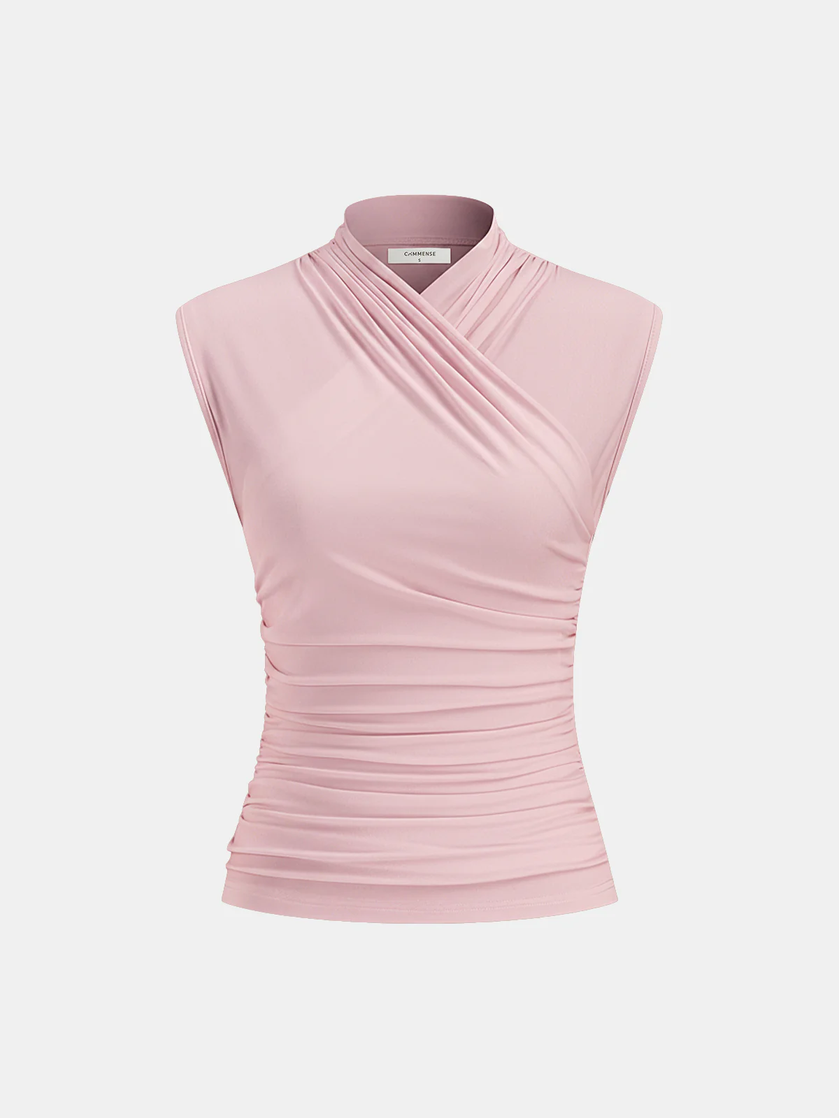 Cross Neck Ruched Fitted Tank Top - Image 11