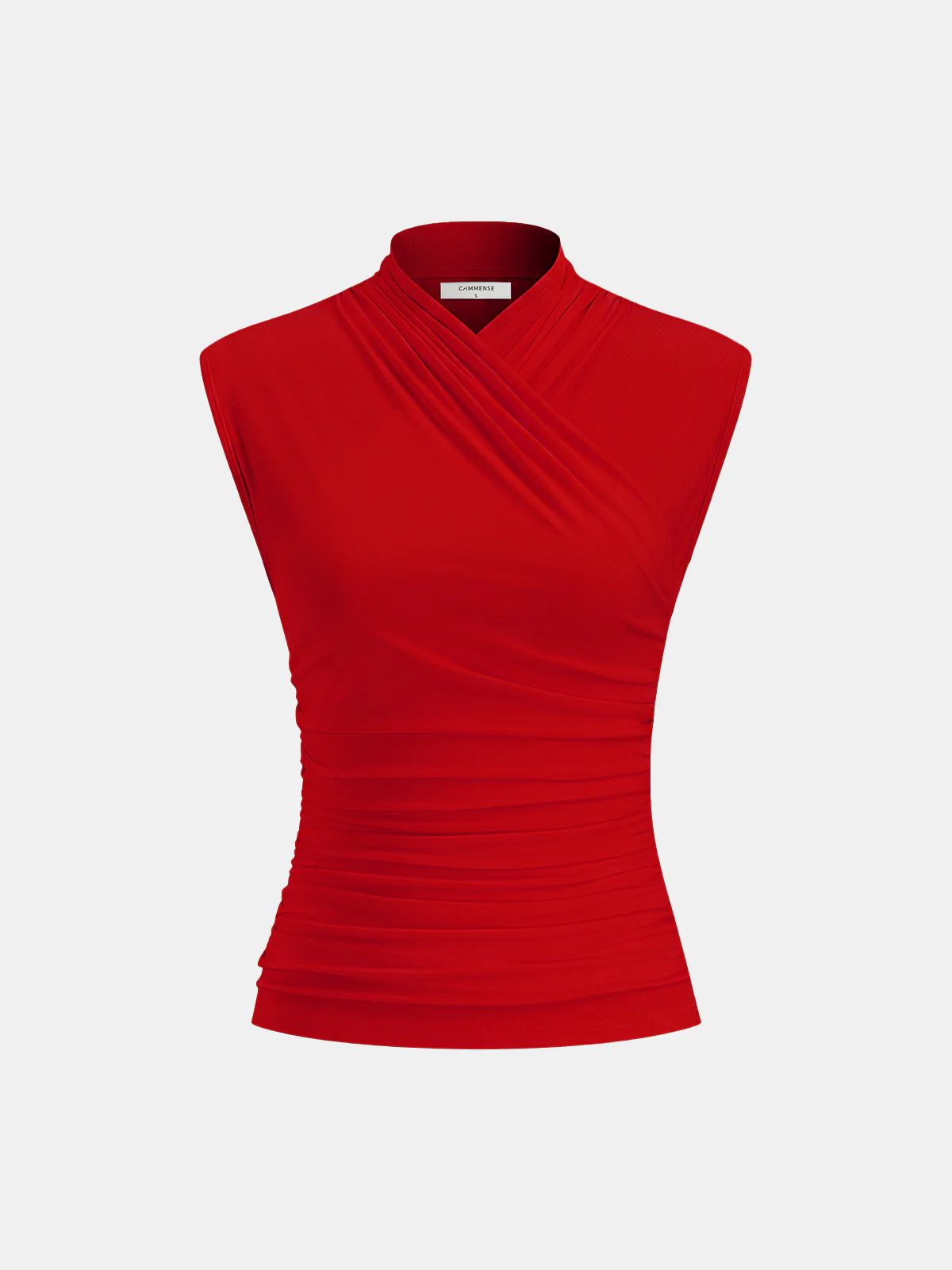 Cross Neck Ruched Fitted Tank Top - Image 13