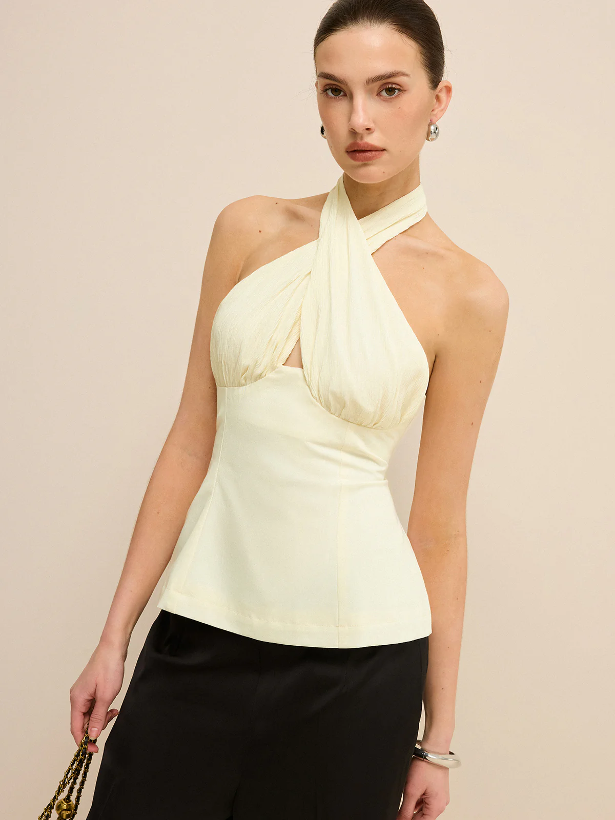 Cross-Over Halter Backless Tank Top - Image 4