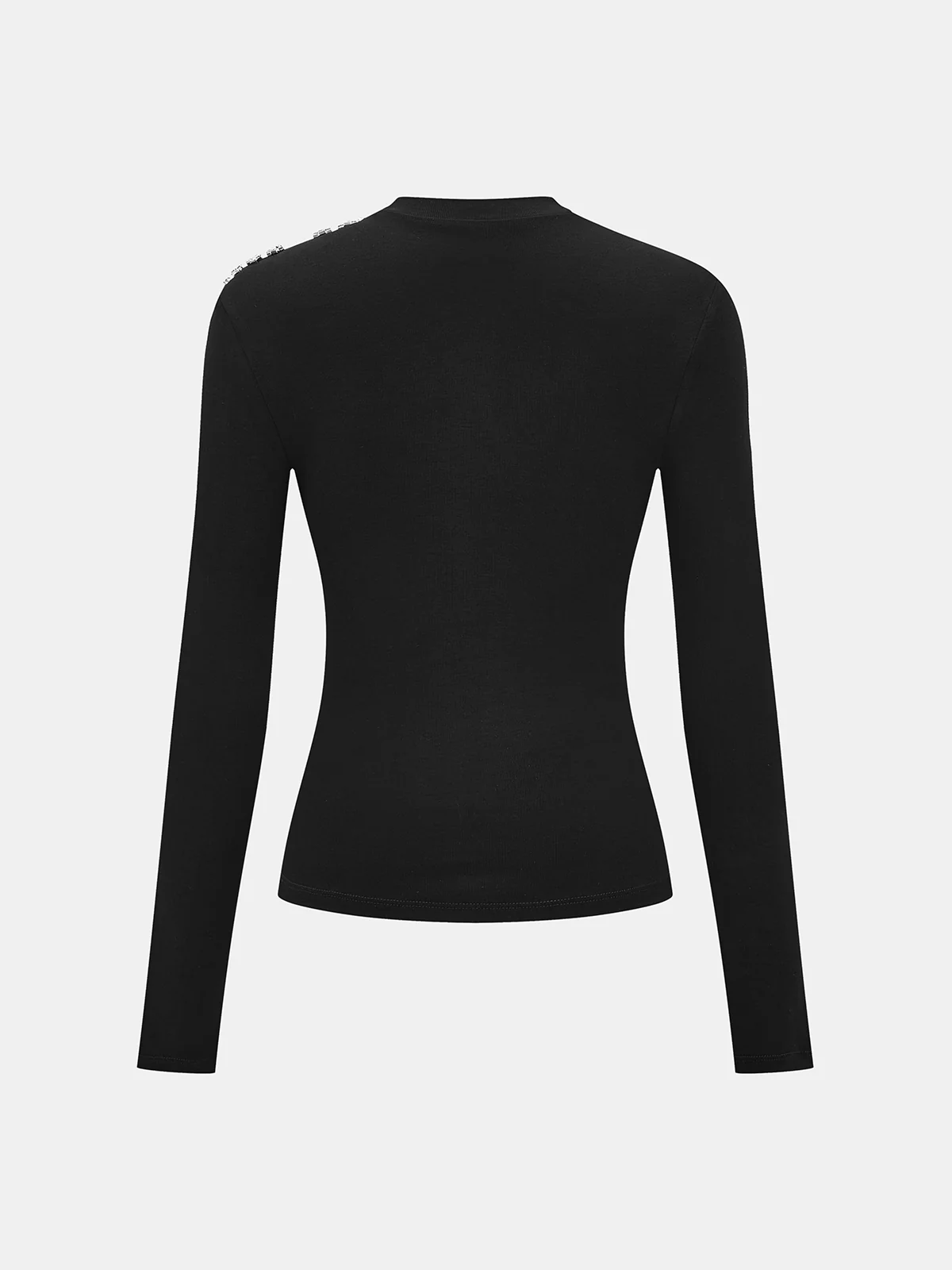 Crystal Detail Cold Shoulder Long-Sleeve Top - Image 3