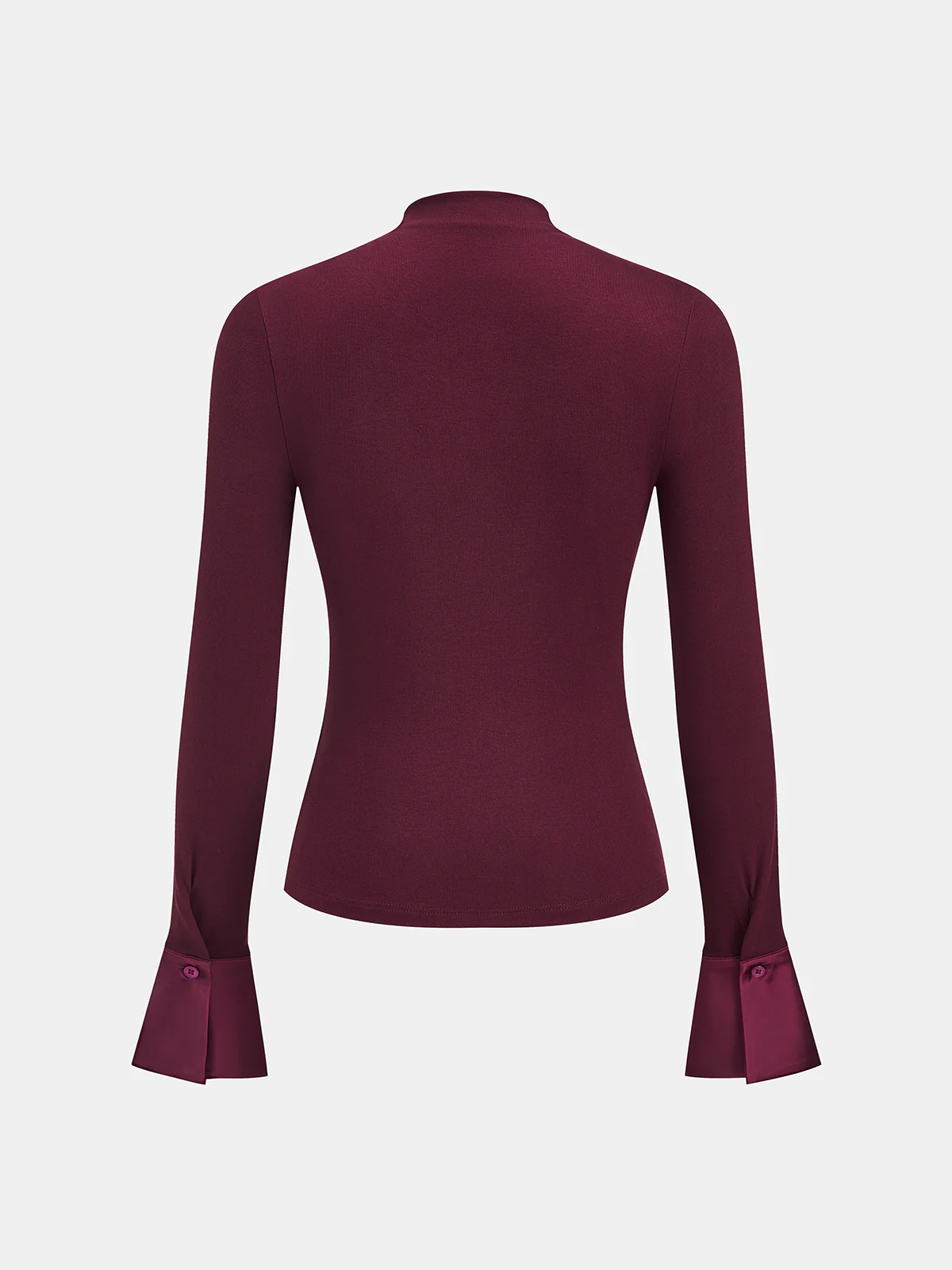 Cuff Panel Mock Neck Ruched Top - Image 2