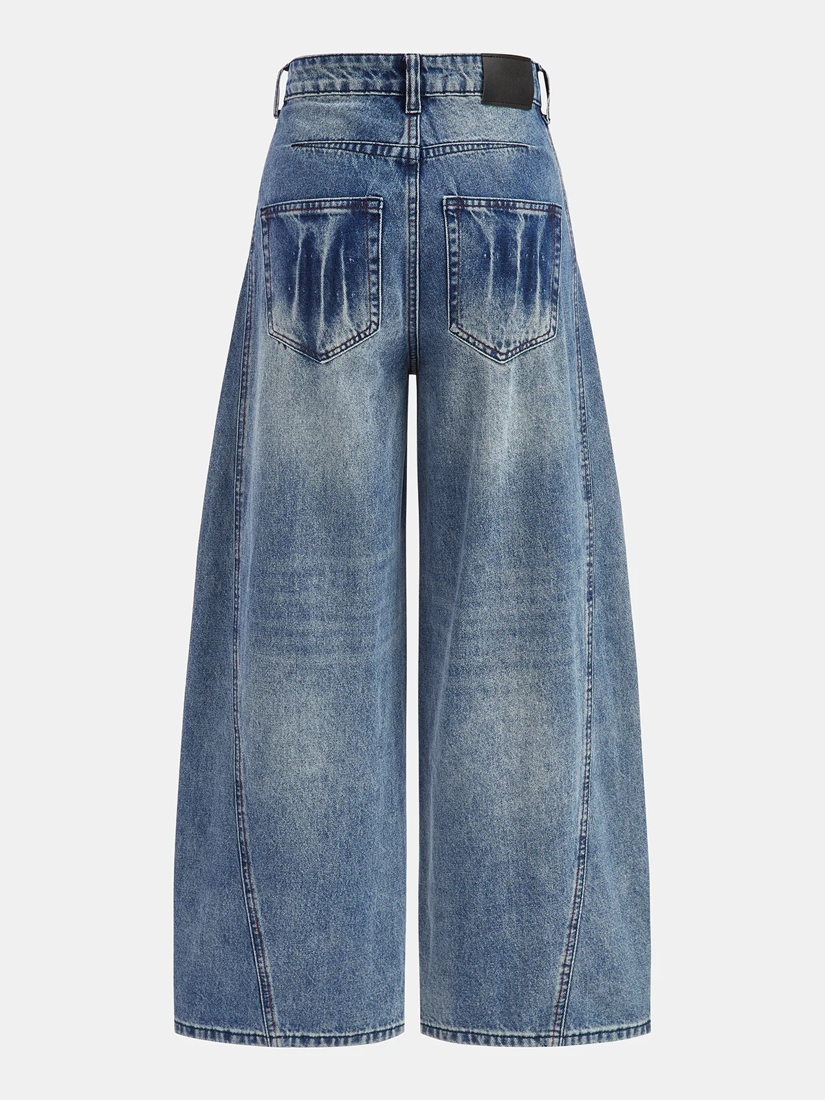 Curved-Seam Wide-Leg Denim Jeans - Image 2