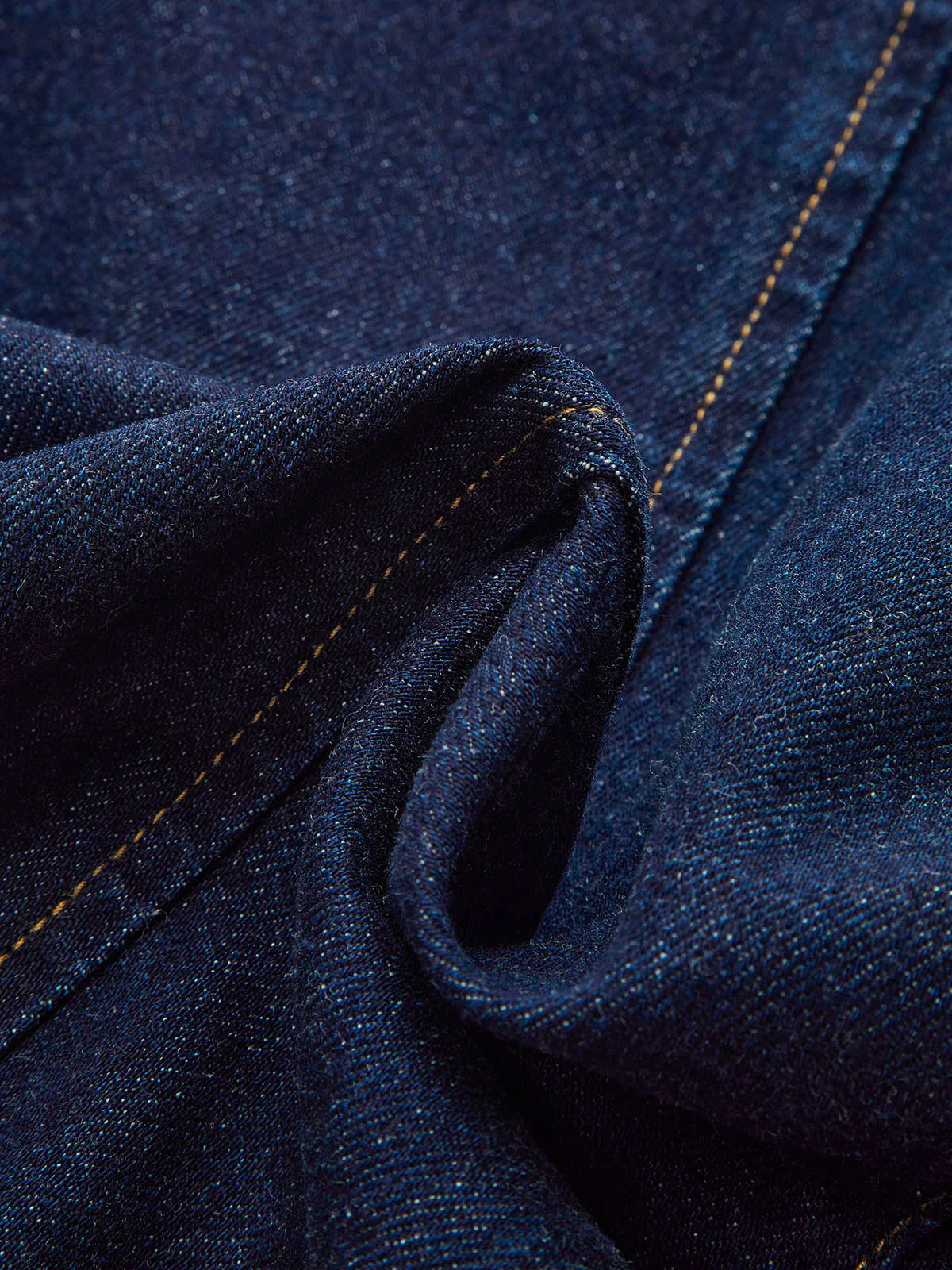 Curved Sleeve Contrast Collar Denim Jacket - Image 3