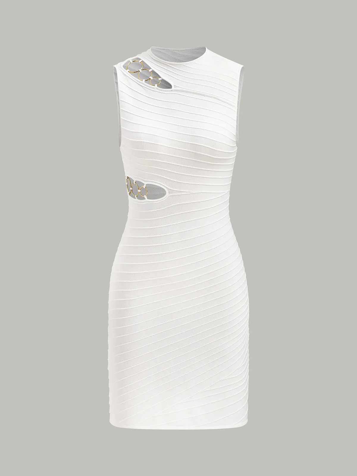 Cut-Out Chain Detail Knit Dress