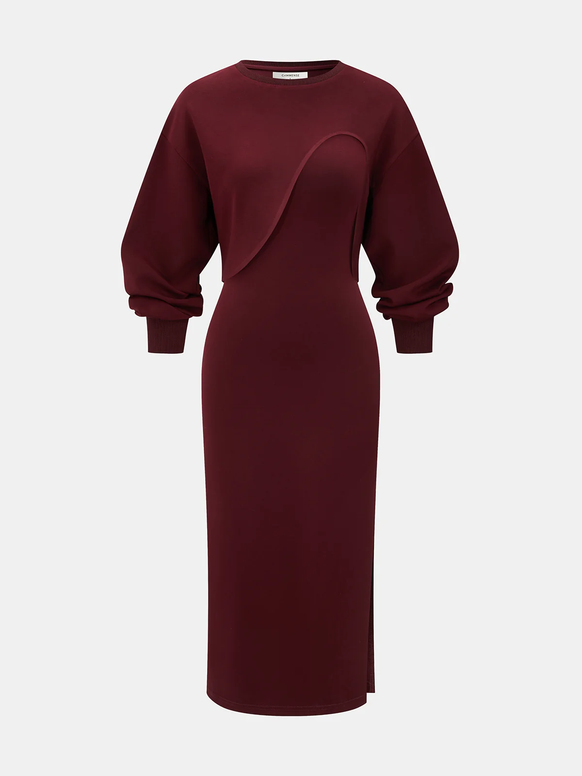 Cut-Out Cropped Sweatshirt & Bodycon Dress Set - Image 2