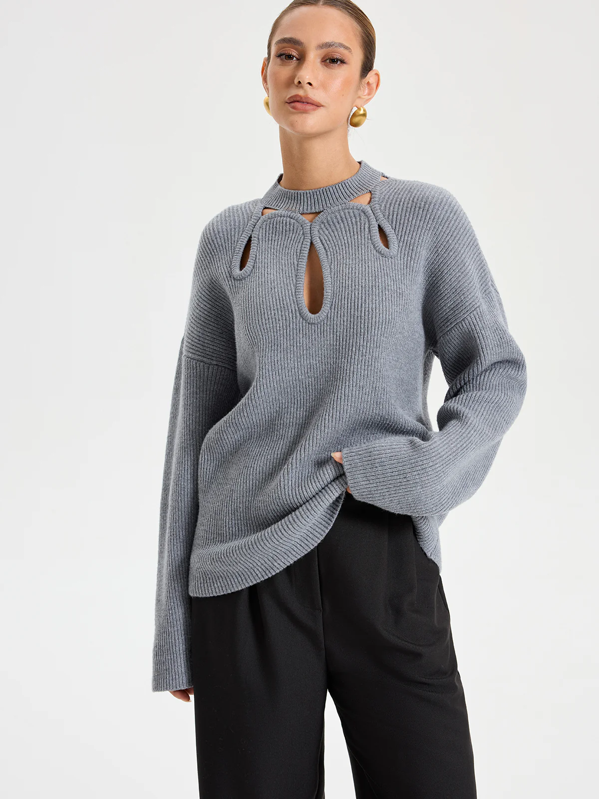 Cut-Out Knit Sweater - Image 4