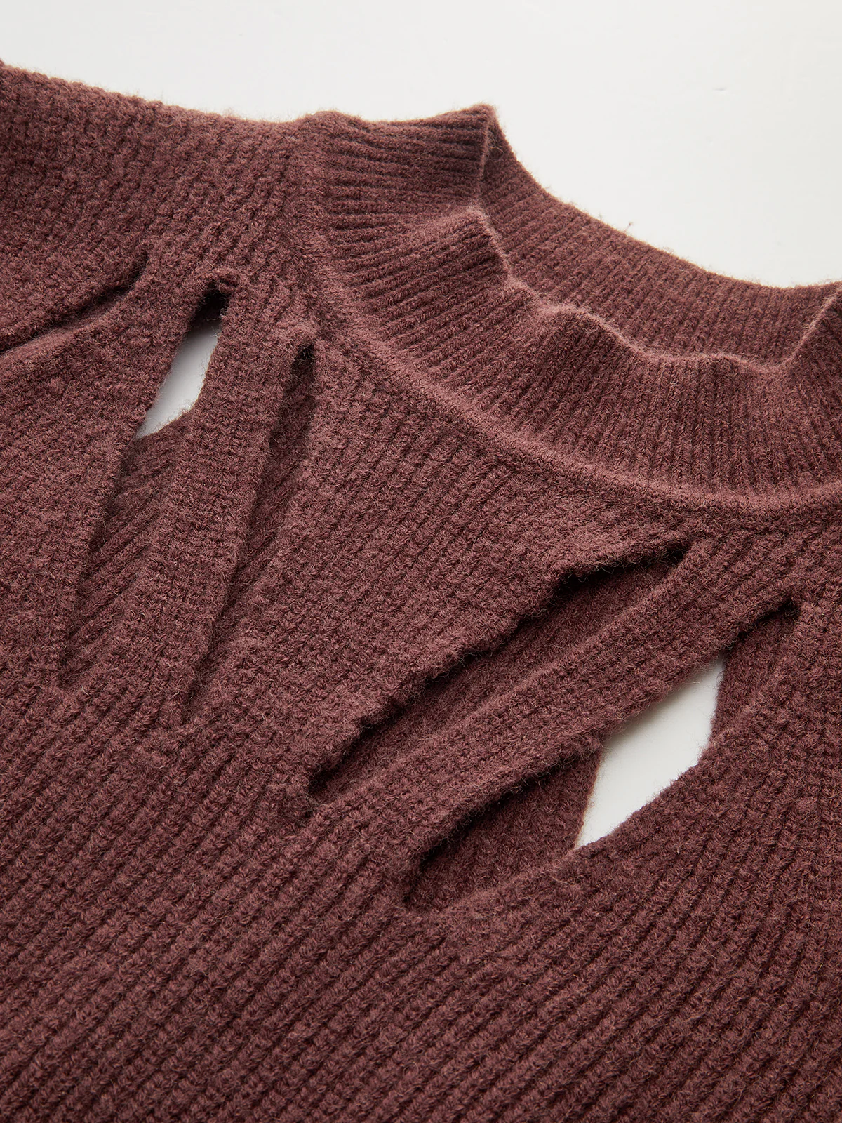 Cut-Out Mock Neck Knitted Sweater - Image 4