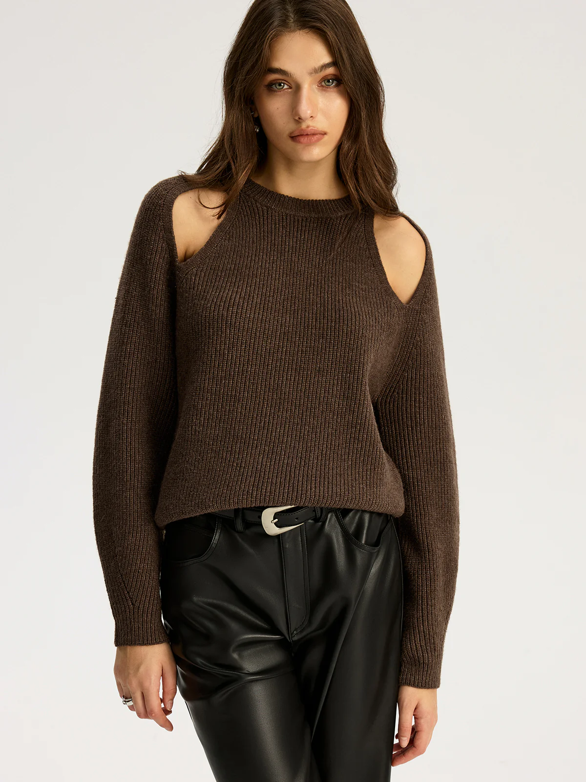 Cut-out Ribbed Knit Sweater - Image 5