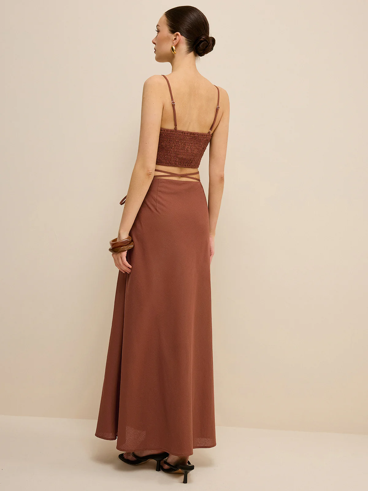 Cut-Out Waist Tie-Detail Skirt Set - Image 5