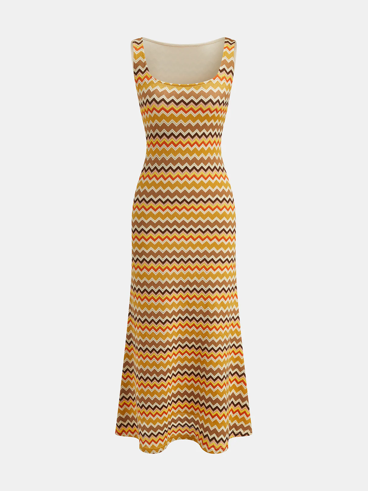 Cutout Back Zigzag Knit Maxi Dress - Image 2