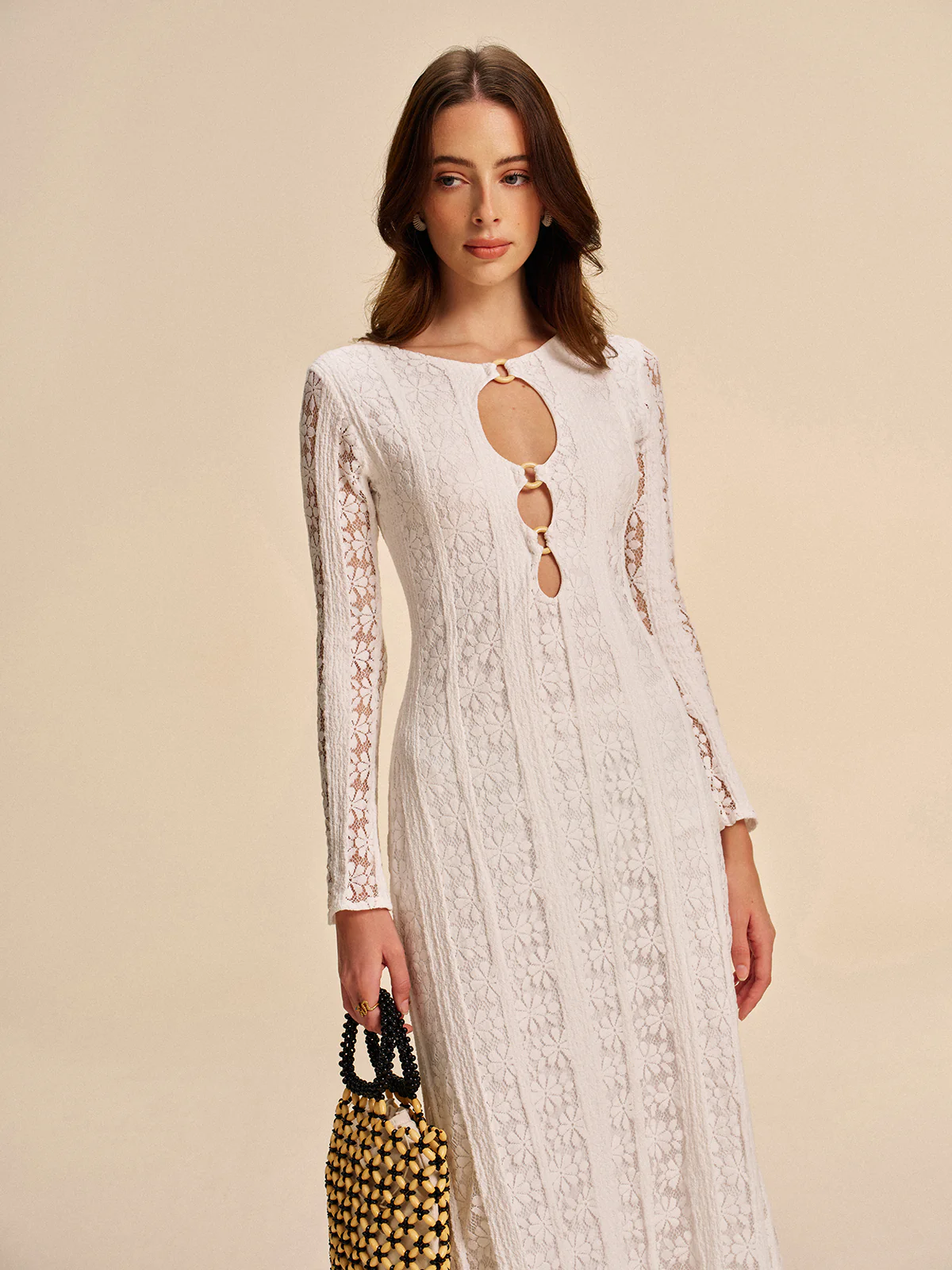 Cutout Detail Lace Dress - Image 6