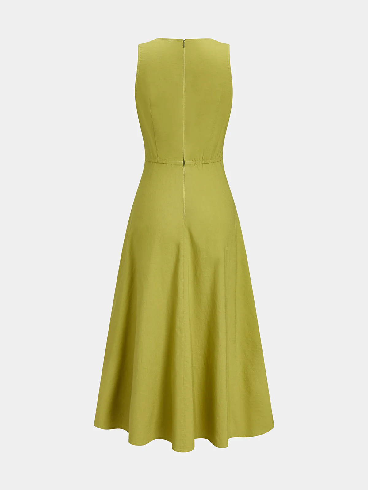 Cutout Sleeveless Cotton Linen Maxi Dress - Image 3