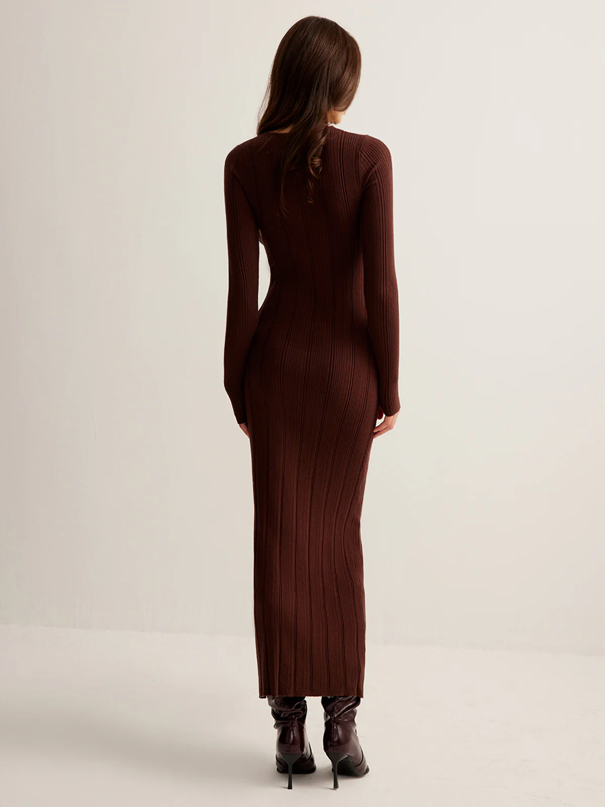 Cutout Slim Sweater Long Dress - Image 7