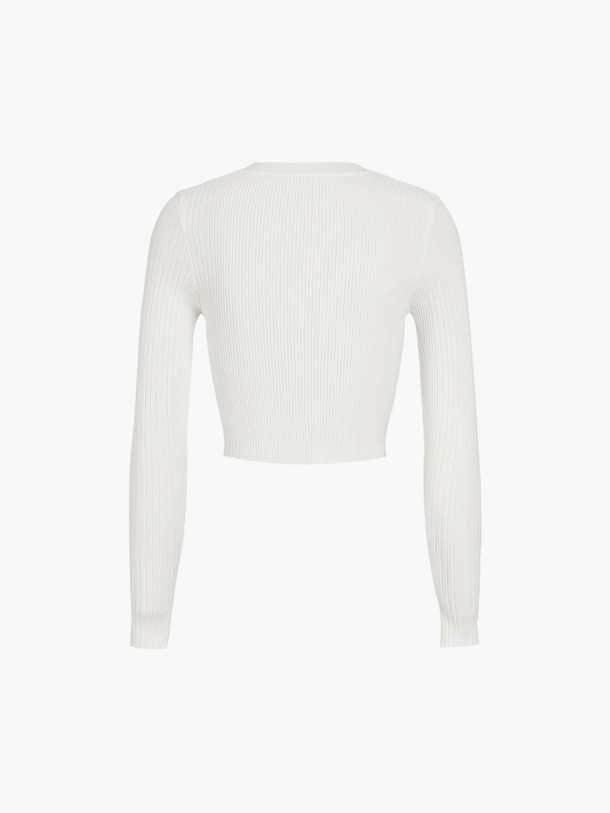 Cutout Split Beads Detail Ribbed Knit Top - Image 3