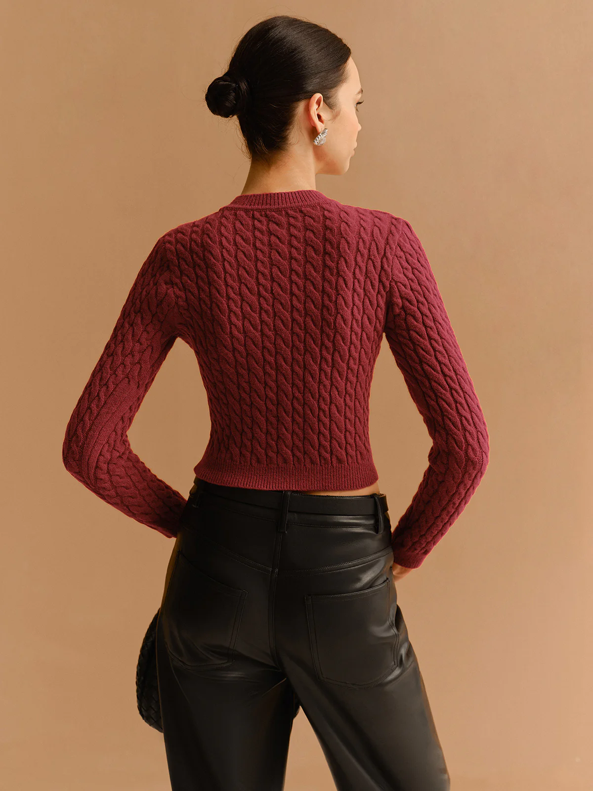 Cutout Twist Crop Sweater - Image 5