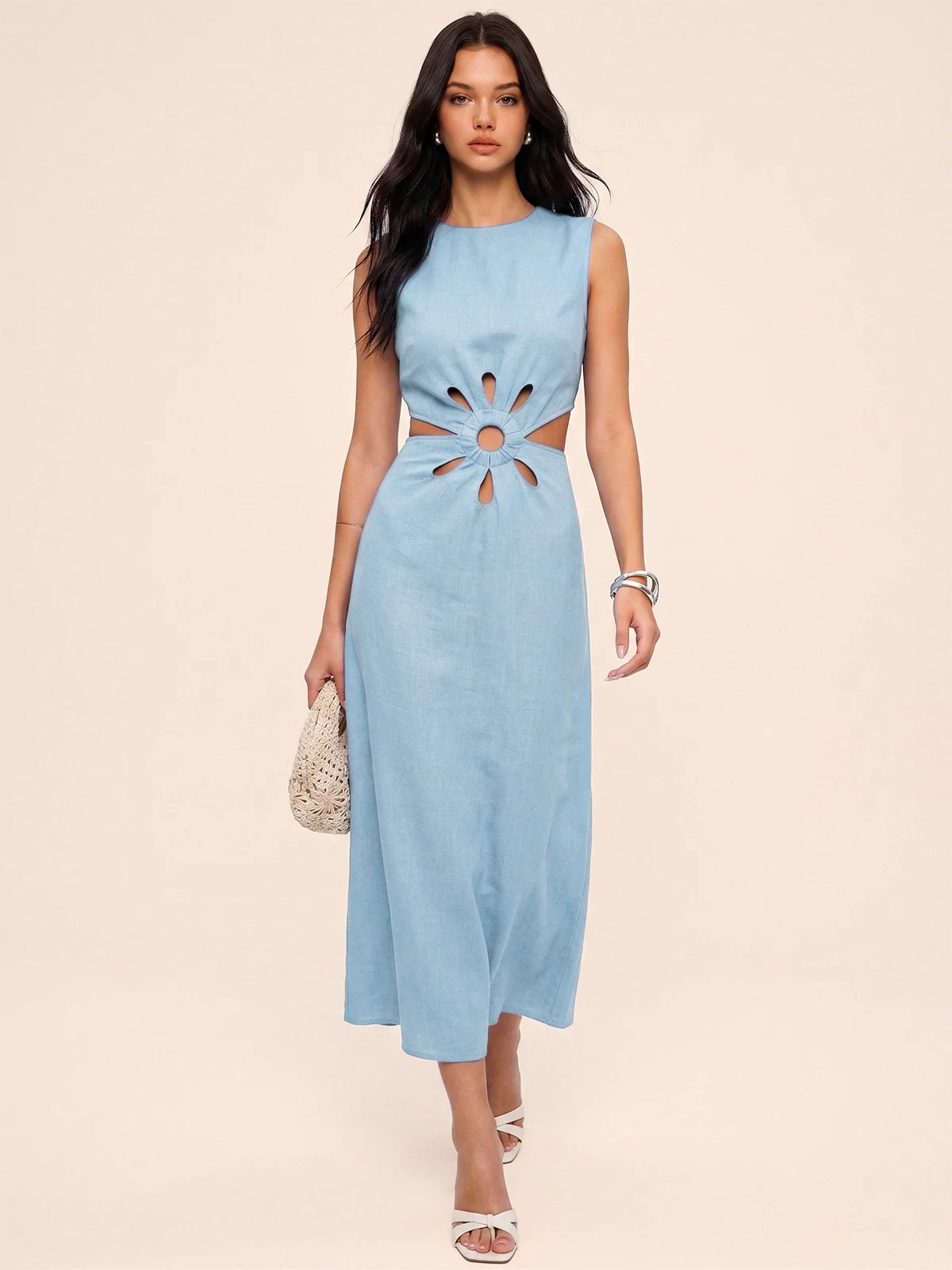 Cutout Waist Sleeveless Maxi Dress - Image 6