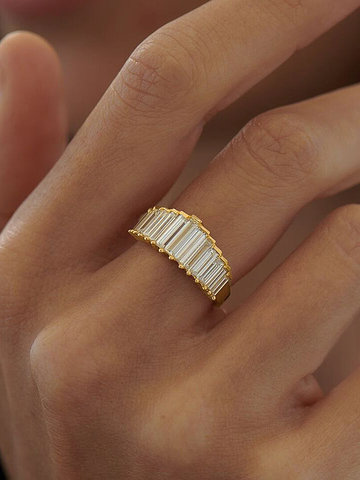 Dainty Baguette Cut Band Ring - Image 2