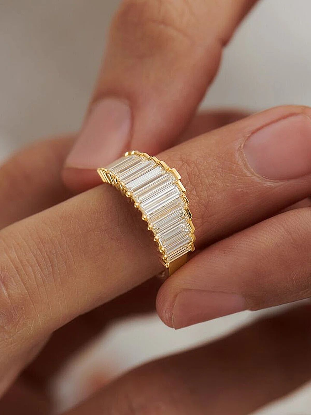 Dainty Baguette Cut Band Ring - Image 3
