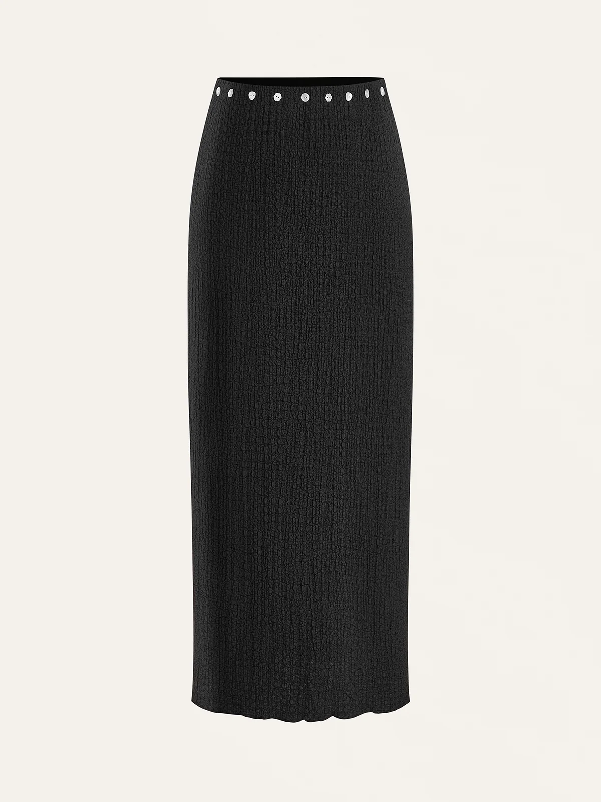 Decor Button Top and Midi Skirt Set - Image 3
