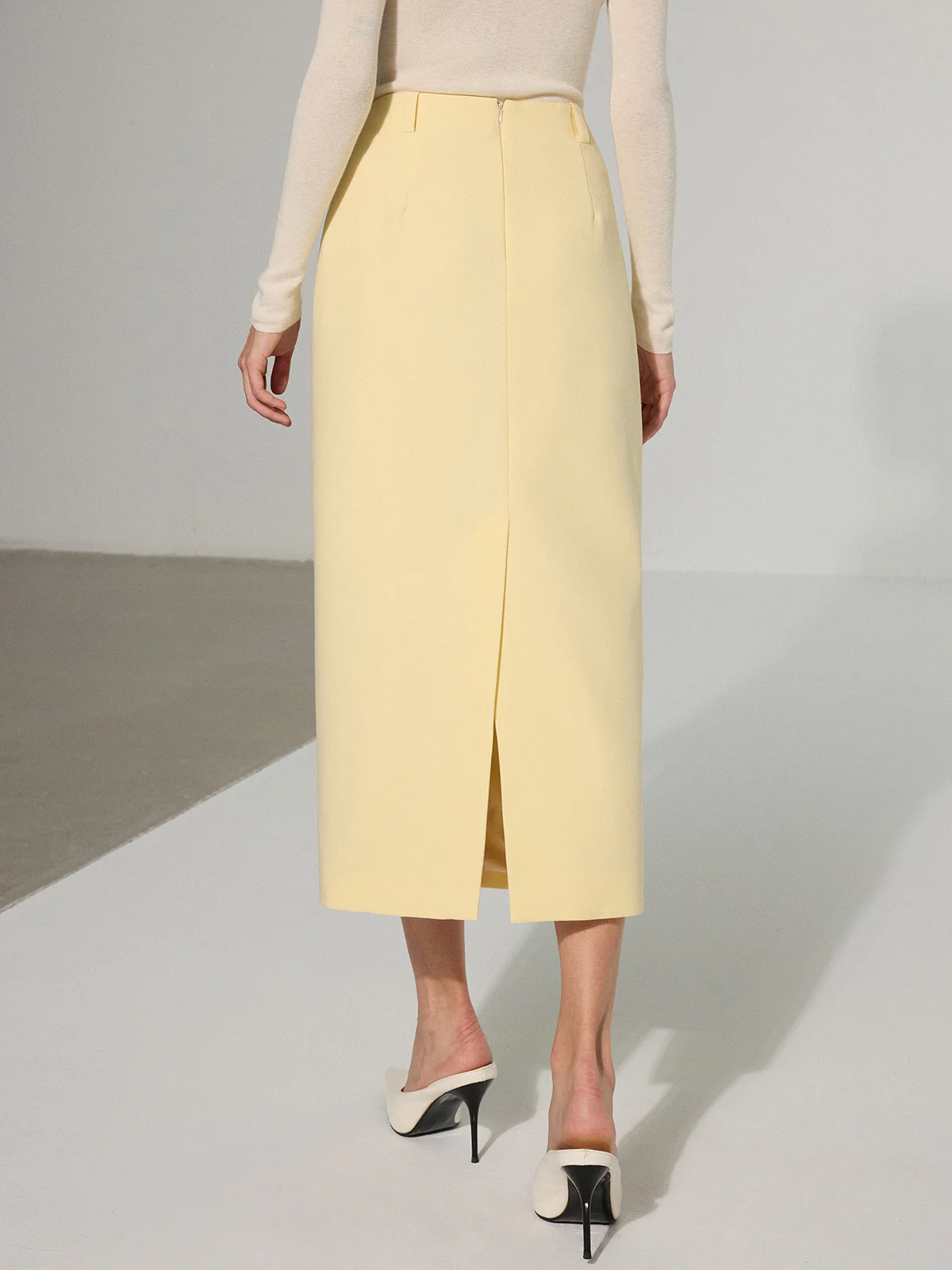 Decor Pocket Back Slit Midi Skirt - Image 6