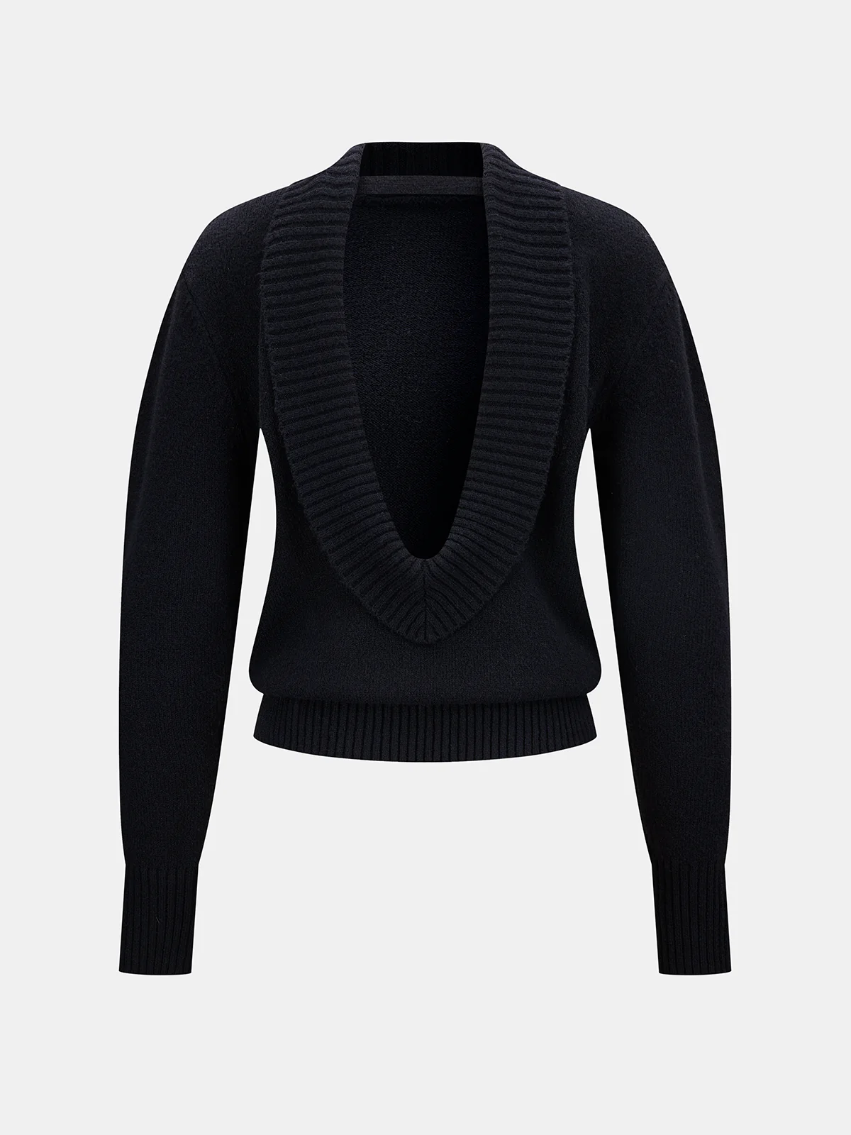 Deep V-Back Knit Sweater - Image 4