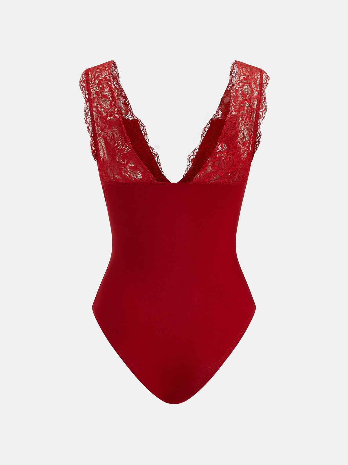Deep V-Neck Lace-Trimmed Bodysuit - Image 3