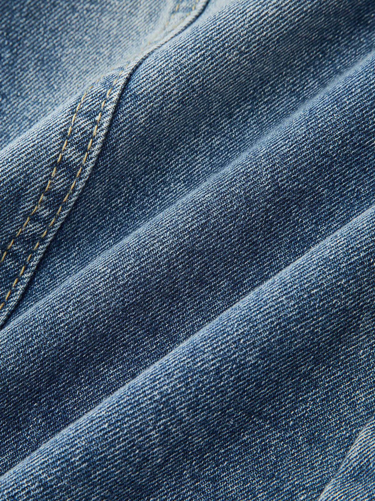 Denim Asymmetric Button Pants - Image 4