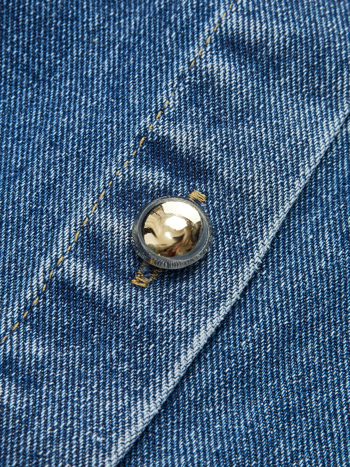 Denim Belted Button-Front Pleated Dress - Image 2