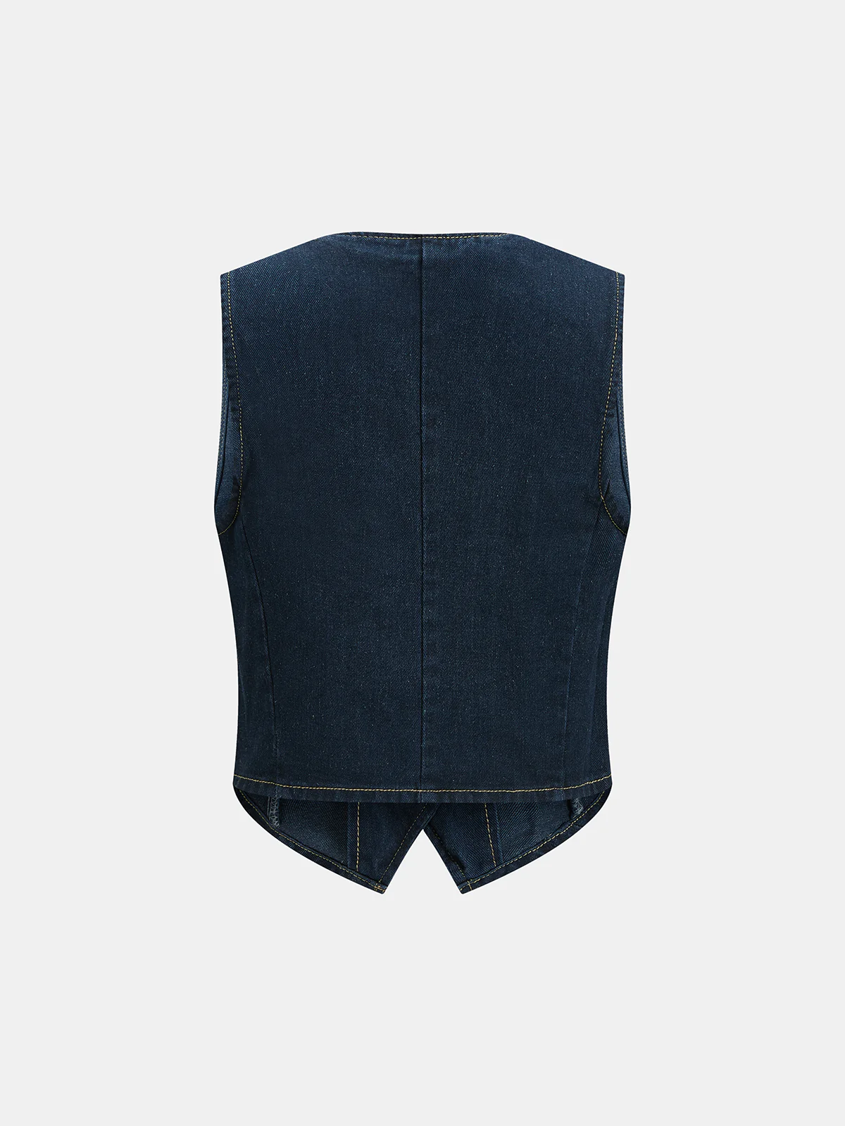 Denim Crop Vest & Wide Leg Pants Set - Image 3