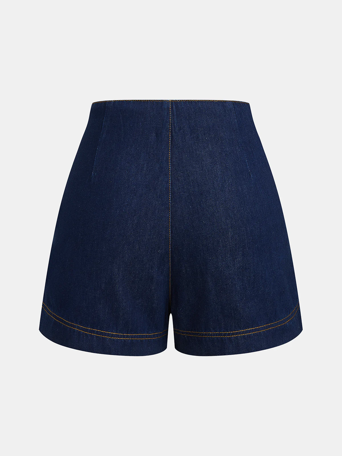 Denim Metal Button Halter Vest & Shorts Set - Image 6