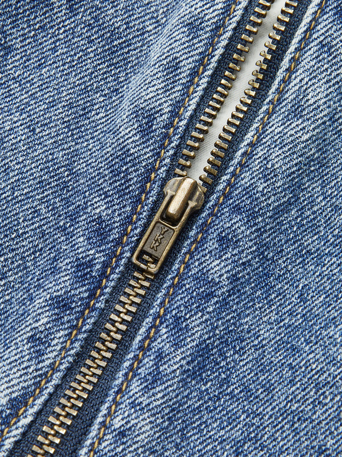 Denim Mid-Waisted Pleated Mini Skirt - Image 3