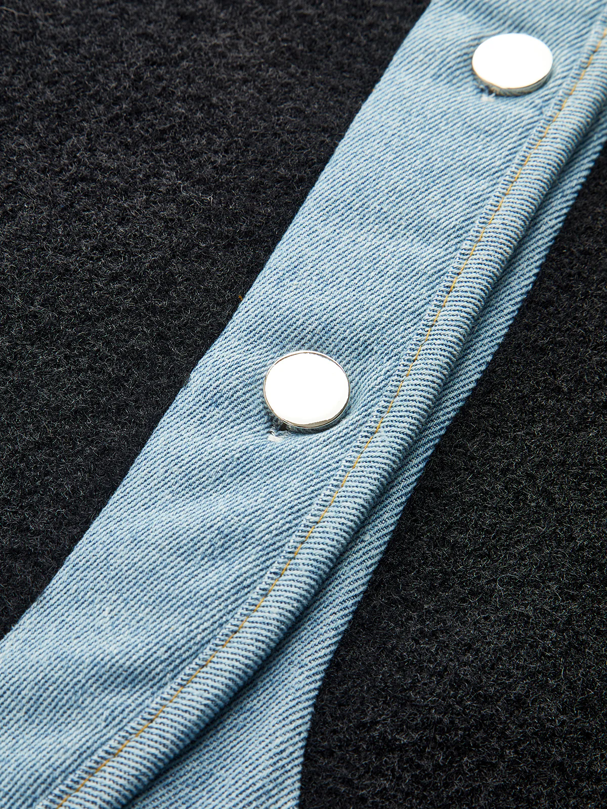 Denim Panel Oversized Cardigan - Image 4