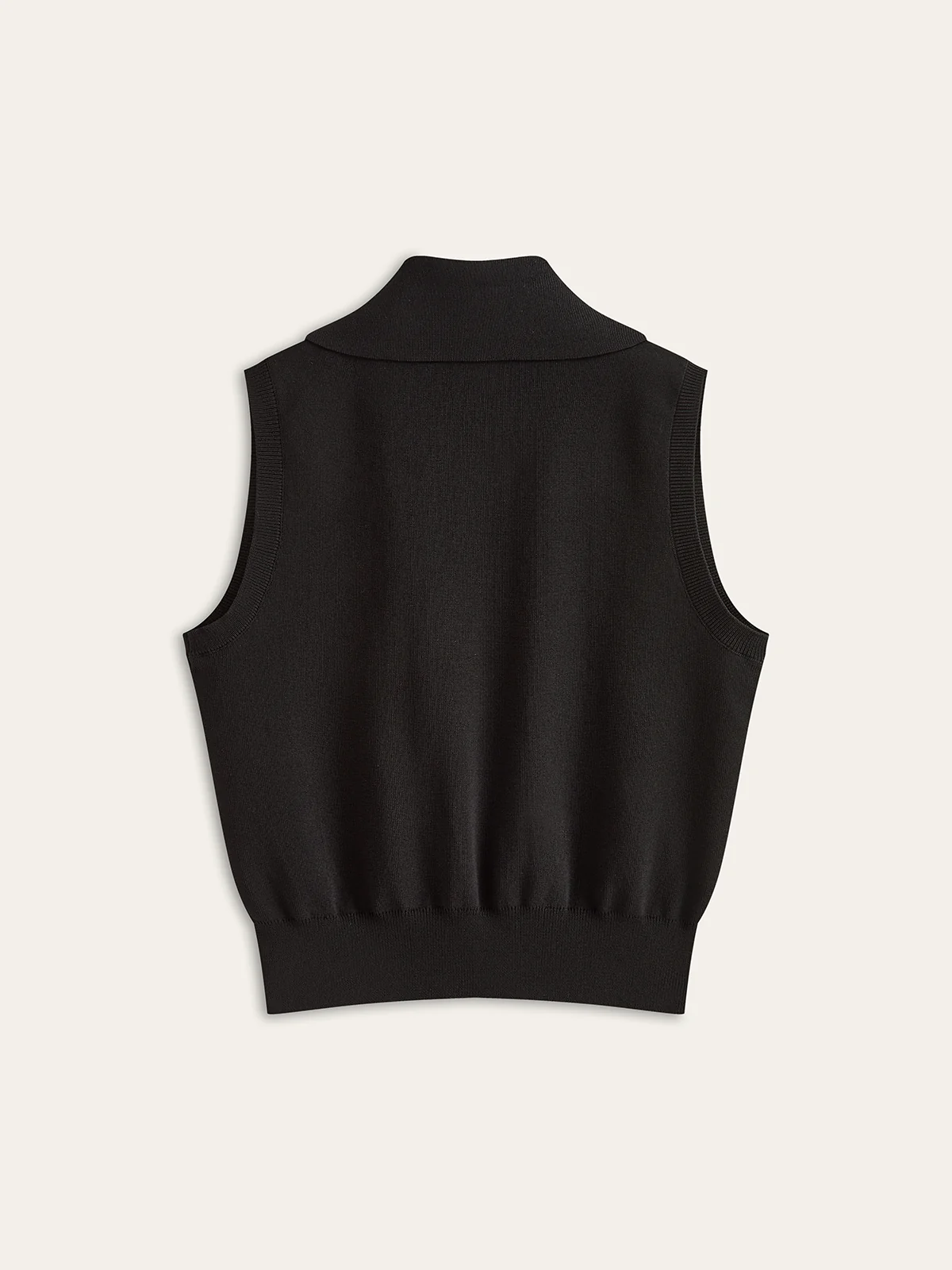 Denim Placket Button Knit Vest - Image 2