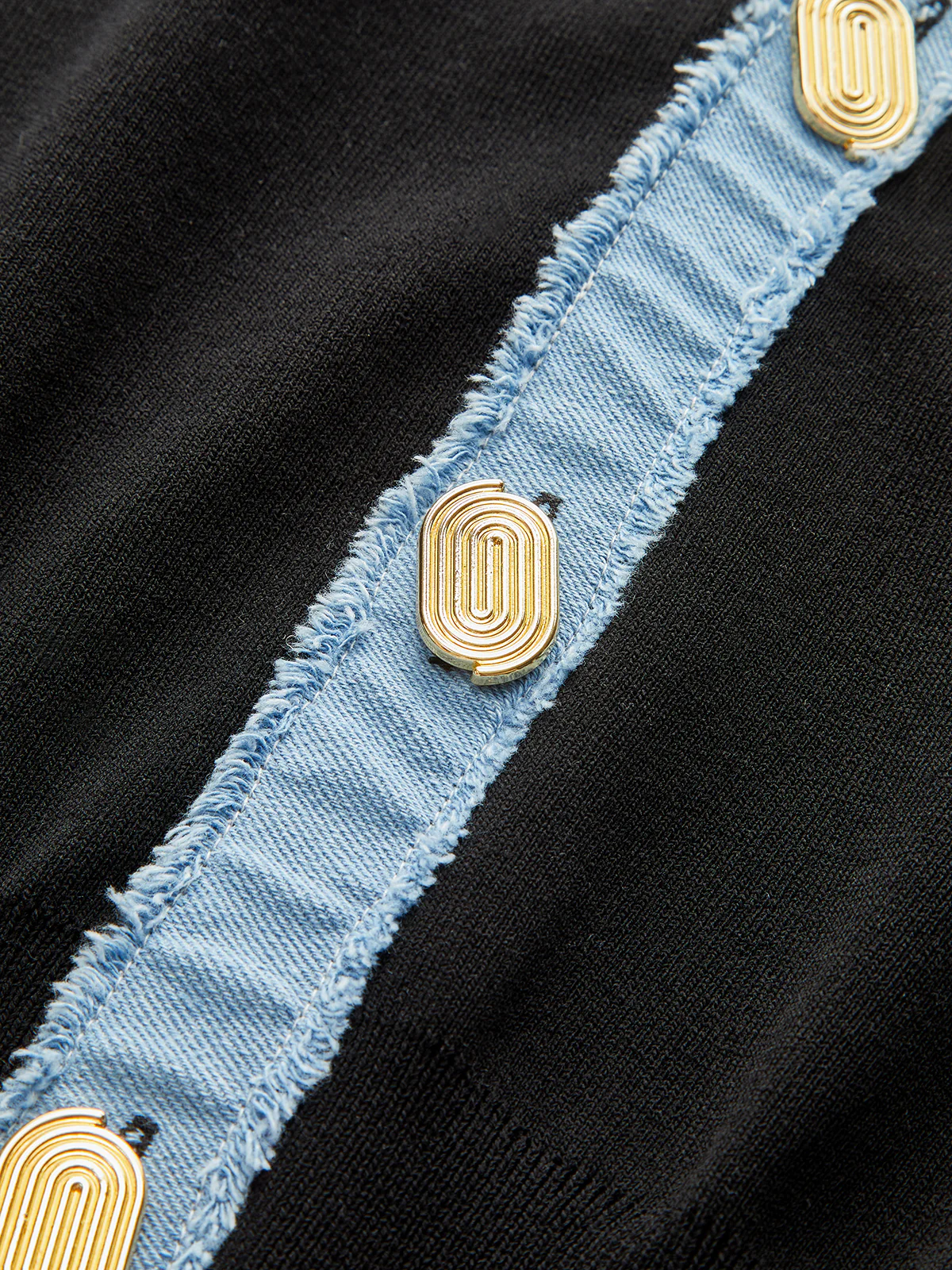 Denim Placket Button Knit Vest - Image 3