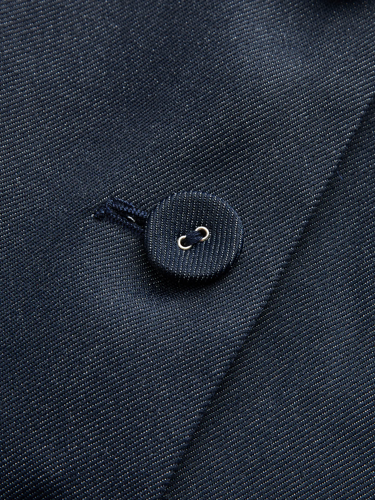 Denim V-Neck Ruched Midi Dress - Image 3